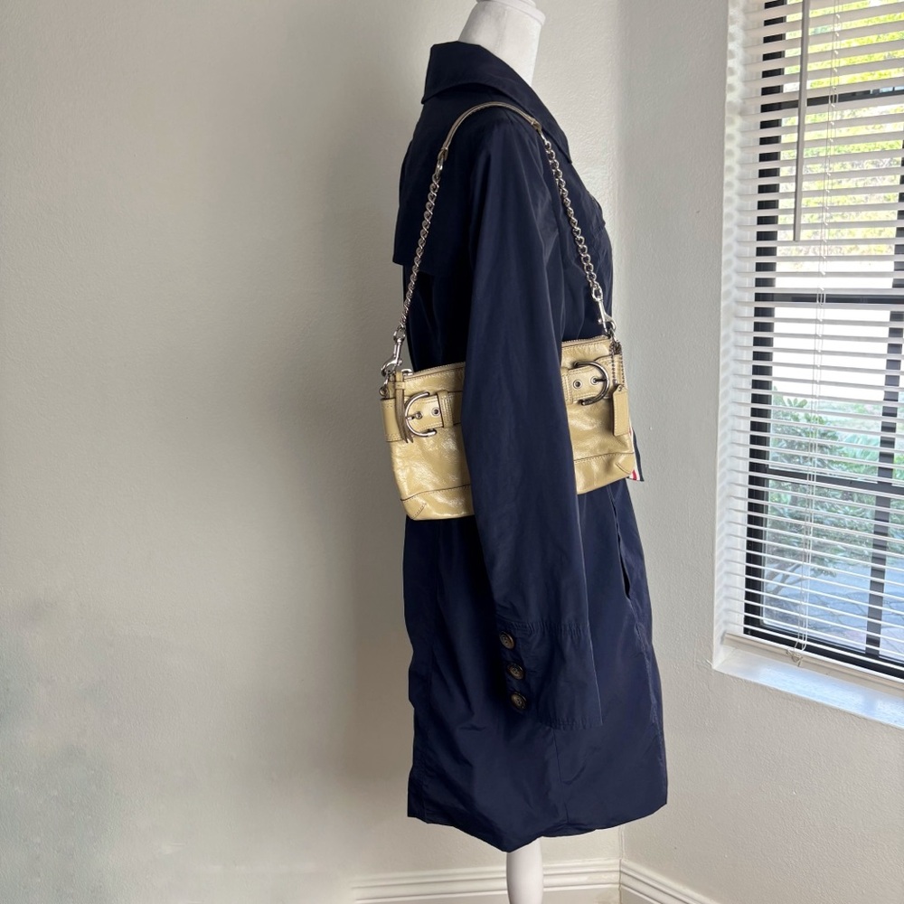 Tommy Hilfiger Navy Belted Trench Coat Size M - Picture 4 of 8